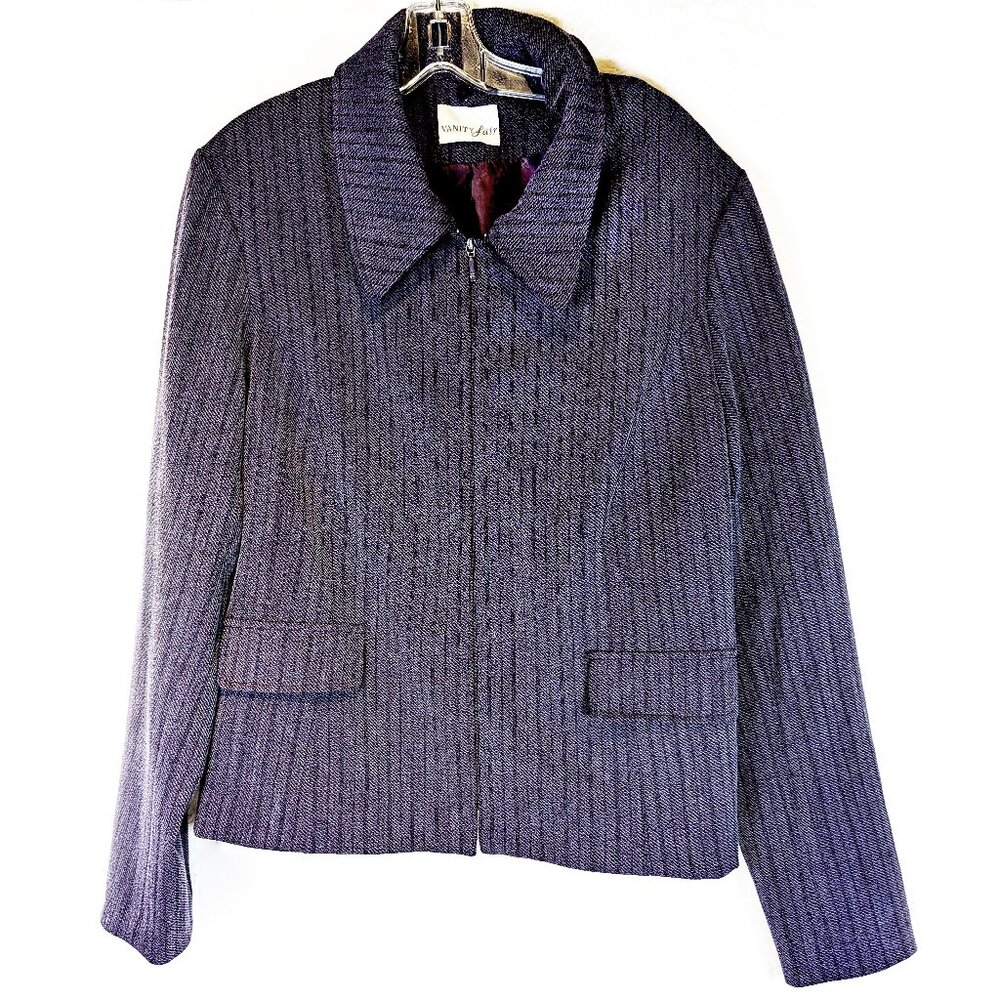 Vintage Vanity Fair Purple subtle stripe Jacket size 16